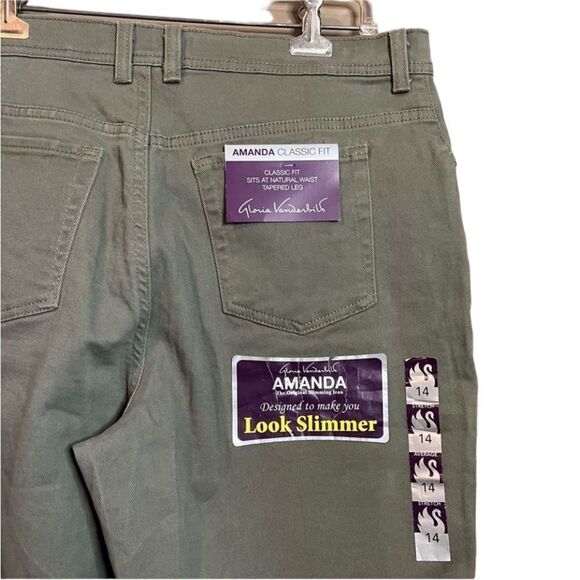 NWT! Gloria Vanderbilt olive Amanda pants - Picture 3 of 11